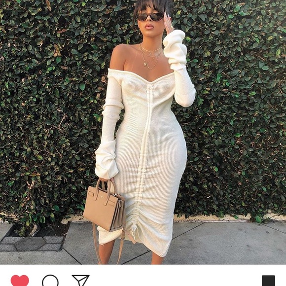 Pretty Little Thing Ivory sweater dress USA SIZE 4 - Picture 3 of 5